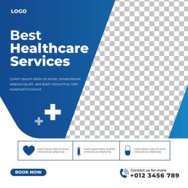 Sağlık hizmetleri sosyal medya şablonu