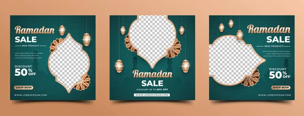 Fiesta Religión Islámica Fondo Del Cartel Del Ramadán Juego Cartas — Archivo Imágenes Vectoriales