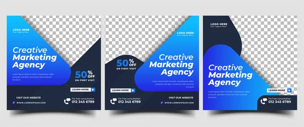 Set Modern Business Brochure Template Design Creative Marketing Agency — Stock Vector