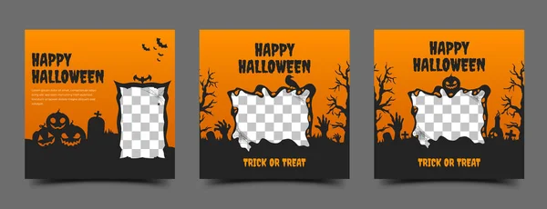 Modèles Halloween Milieux Utilisables Pour Page Médias Sociaux Histoire Bannière — Image vectorielle