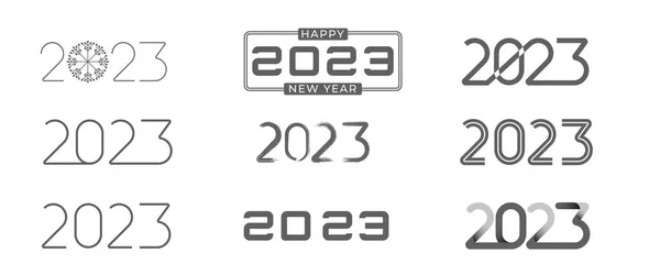 2023 Nový Rok Množina Čísel — Stockový vektor