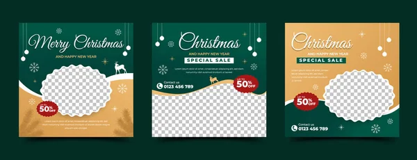 New Year Christmas Sale Banners Cards — Stock Vector