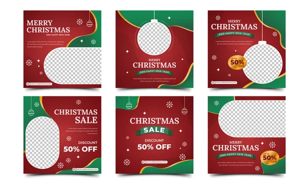 New Year Christmas Sale Banners Cards — Stock Vector