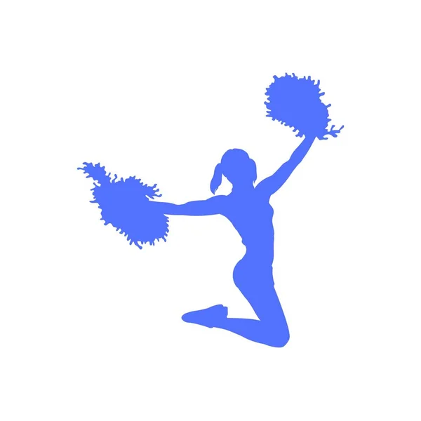 Cheerleaderka Tancerka Figura Wektor Sylwetka Ilustracja Odizolowany Cheer Wiodącej Dziewczyny — Zdjęcie stockowe