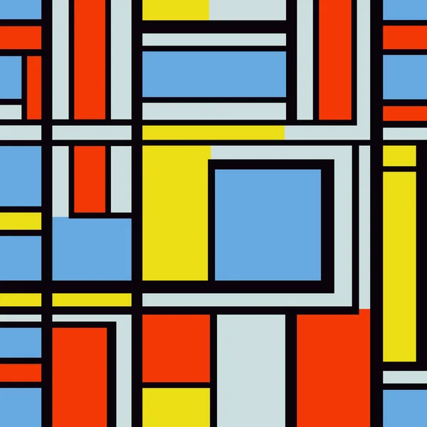 Uma Composição Cores Divertida Brilhante Colorida Estilo Mondrian —  Vetores de Stock