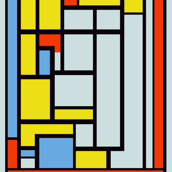 Fun Bright Colorful Color Composition Style Mondrian — Stock Vector