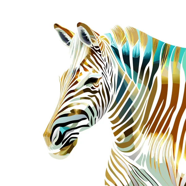 Een Digitaal Gecreëerde Portret Illustratie Van Een Zebra Kleuren Bruin — Stockvector