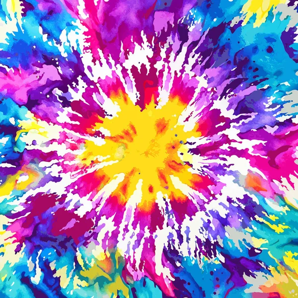 Cyfrowo Stworzona Artystyczna Abstrakcyjna Powierzchnia Tekstylna Kolorowym Wzorem Barwnika Tuszem — Wektor stockowy