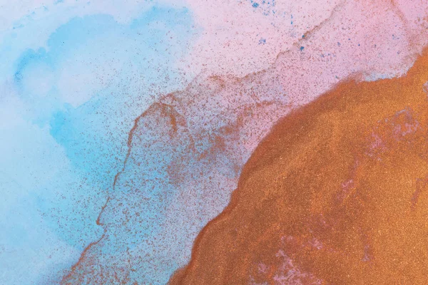 Luxury abstract fluid art painting background alcohol ink and gold technique