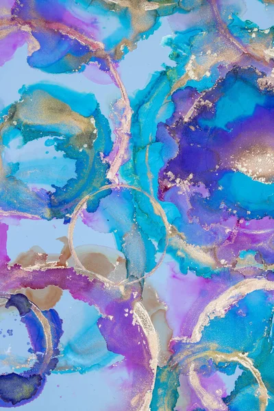 Luxury abstract fluid art painting background alcohol ink and gold technique