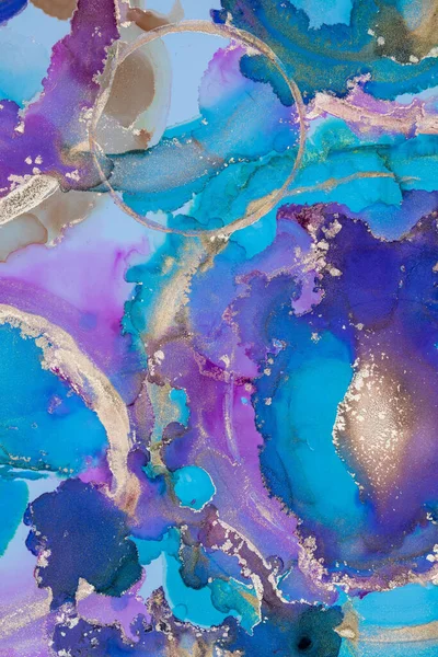 Luxury abstract fluid art painting background alcohol ink and gold technique