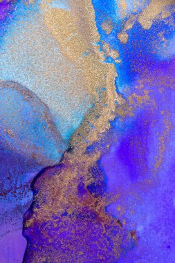 Luxury abstract fluid art painting background alcohol ink and gold technique