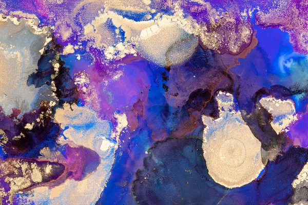 Luxury abstract fluid art painting background alcohol ink and gold technique