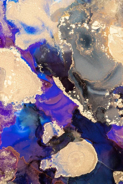 Luxury abstract fluid art painting background alcohol ink and gold technique