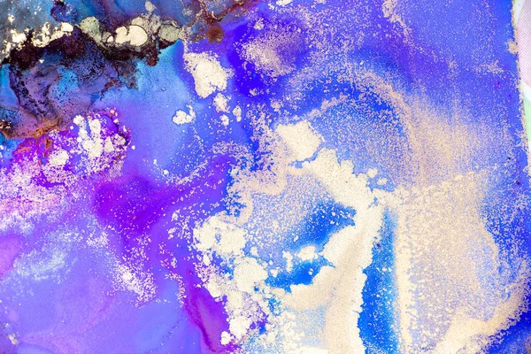 Luxury abstract fluid art painting background alcohol ink and gold technique