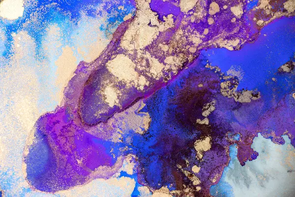 Luxury abstract fluid art painting background alcohol ink and gold technique