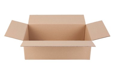 Karton kutu beyaz arka plan üzerinde izole. Kırpma yolu dahil.