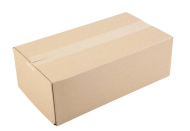 Karton kutu beyaz arka plan üzerinde izole. Kırpma yolu dahil.