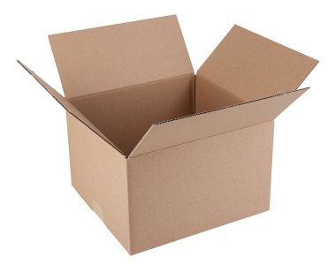 Karton kutu beyaz arka plan üzerinde izole. Kırpma yolu dahil.