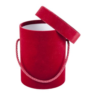 Kırmızı hediye kutusu beyaz arka planda izole edilmiş. Kırpma yolu dahil.