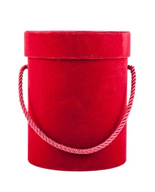 Kırmızı hediye kutusu beyaz arka planda izole edilmiş. Kırpma yolu dahil.