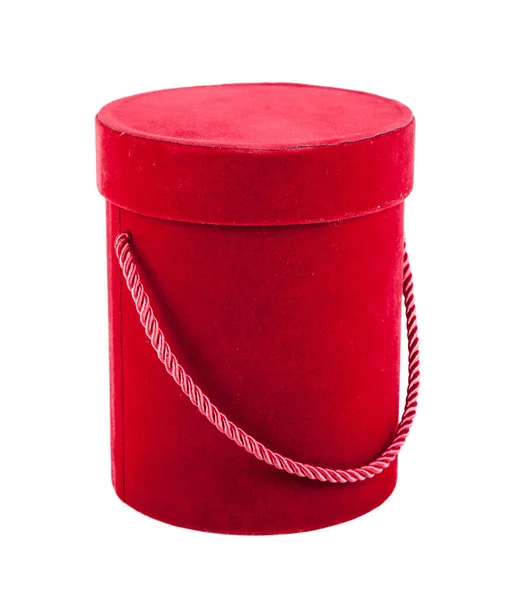 Красная Коробка Подарка Изолированы Белом Фоне Путь Обрезки Включен — стоковое фото