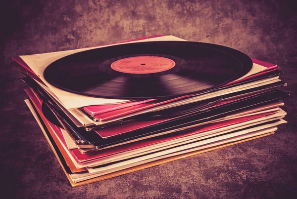Vintage Vinyl Record Grunge Background Retro Toned — Stock Photo, Image