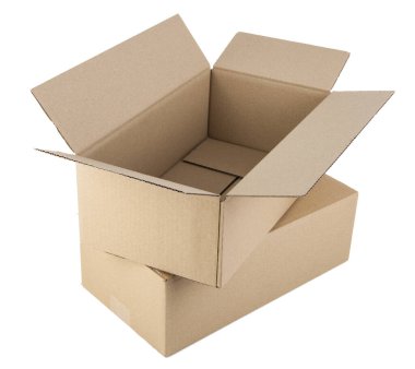 beyaz arkaplanda karton kutular izole.