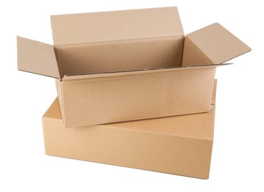 beyaz arkaplanda karton kutular izole.