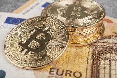 Bitcoin ve euro banknotları bazı Avrupa ülkelerinde geçerlidir