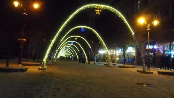 Ivano Frankivsk Ukraine Décembre 2021 Vue Nouvel Des Arches Décoratives — Video