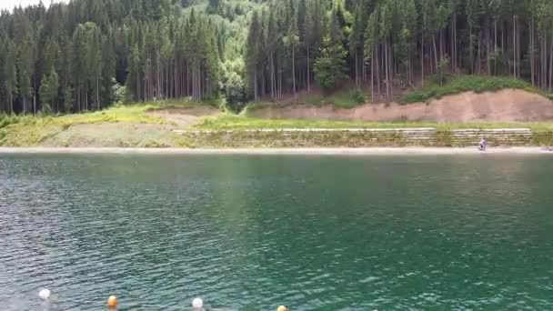 Sights Modern Popular Ski Resort Bukovel Lake Youth Bukovel Summer — Vídeo de stock