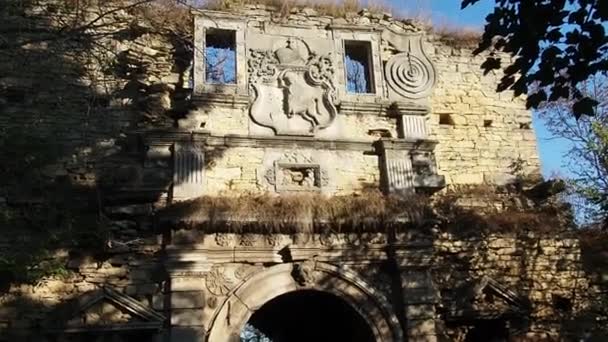 Menara Pintu Masuk Abad Pertengahan Dari Kastil Chernelytsia Ivano Frankivsk — Stok Video