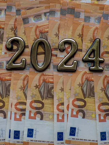 Set European Union Money Face Value Euros Background Fifty Euros — стоковое фото