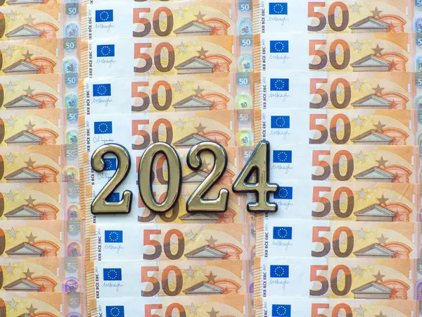 Set European Union Money Face Value Euros Background Fifty Euros — стокове фото