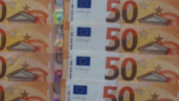 Set Bani Uniunii Europene Valoare Nominală Euro Contextul Bancnotelor Euro — Videoclip de stoc