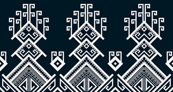 Абстрактний Етнічний Візерунок Безшовна Лінія Дизайну Білого Ацтекського Геометричного Фону — стоковий вектор