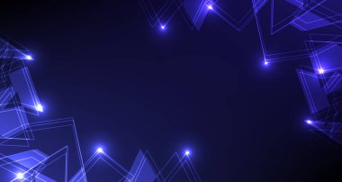 Abstract futuristic - Internet connection, abstract sense of molecules technology with polygonal shapes on dark blue background. EP.4.Illustration Vector abstract sense of science and technology