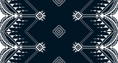 Geometric Seamless Ethnic Pattern in black and white color.design for background. Aztec Pattern illustration template element EP.51.ackground color can be changedDesign carpets, wallpapers, clothing