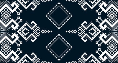 Geometric Seamless Ethnic Pattern in black and white color.design for background. Aztec Pattern illustration template element EP.73.background color can be changedDesign carpets, wallpapers, clothing