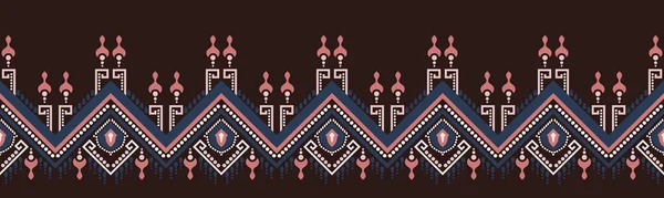 民族パターン幾何学的なデザイン民俗装飾 部族的民族的ベクトルテクスチャ アステカスタイルのシームレスストライプパターン 部族の刺繍図 インドEp Backage色を変更することができデザイン — ストックベクタ