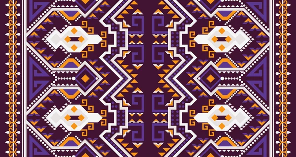추상적 기하학적 디자인 Saree Clothing Fabric Batik Knitwear Embroidery Traditional — 스톡 벡터