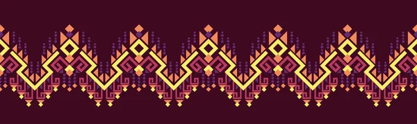 民族パターン幾何学的なデザイン民俗装飾 部族的民族的ベクトルテクスチャ アステカスタイルのシームレスストライプパターン 部族の刺繍図 インドEp 1背景色を変更することができますデザイン — ストックベクタ