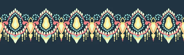 民族パターン幾何学的なデザイン民俗装飾 部族的民族的ベクトルテクスチャ アステカスタイルのシームレスストライプパターン 部族の刺繍図 インドEp 2背景色を変更することができますデザイン — ストックベクタ