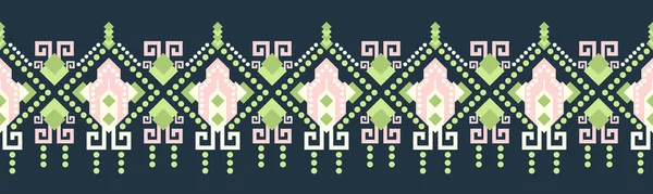 民族パターン幾何学的なデザイン民俗装飾 部族的民族的ベクトルテクスチャ アステカスタイルのシームレスストライプパターン 部族の刺繍図 インドEp 7背景色を変更することができますデザイン — ストックベクタ