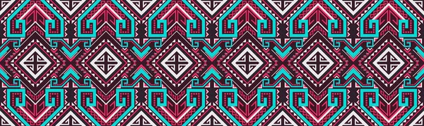 Geometrische Ethnische Muster Pixelmuster Traditionelles Design Border Aztec Ornament Folkloreschmuck — Stockvektor