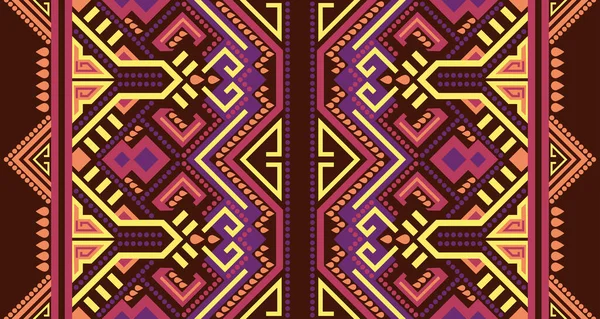 Diseño Abstracto Geométrico Vertical Sin Costura Patrón Indígena Fondo Negro — Archivo Imágenes Vectoriales