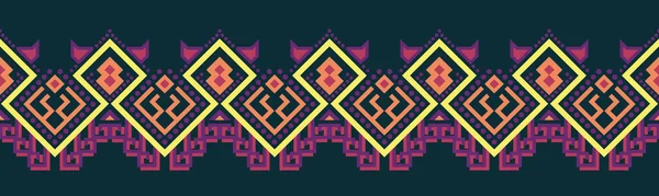 Этнический Узор Геометрического Дизайна Фольклорного Орнамента Племенная Векторная Текстура Бесшовный — стоковый вектор