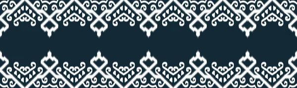 Ikat Ethnic Seamless Pattern Design Tribalt Verticale Struttura Vettoriale Tribale — Vettoriale Stock