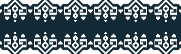 Ikat Ethnic Seamless Pattern Design Tribalt Vertikal Geomatirc Stammesvektortextur Figurenstickerei — Stockvektor